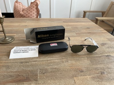 Vintage Nikon NK4920-5 59023 AVIATOR Sunglasses Black Frame Japan