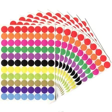 192 Pcs Round Circles 6mm Sealing Sticker Paper Labels Colored Dot Stickers