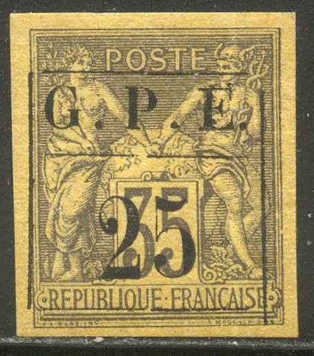 GUADELOUPE #2 Mint - 1884 25c on 35c Overprint ($57)
