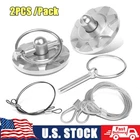 2x Universal CNC Billet Aluminum Racing Hood Pin Lock Appearance Trim Kit Silver