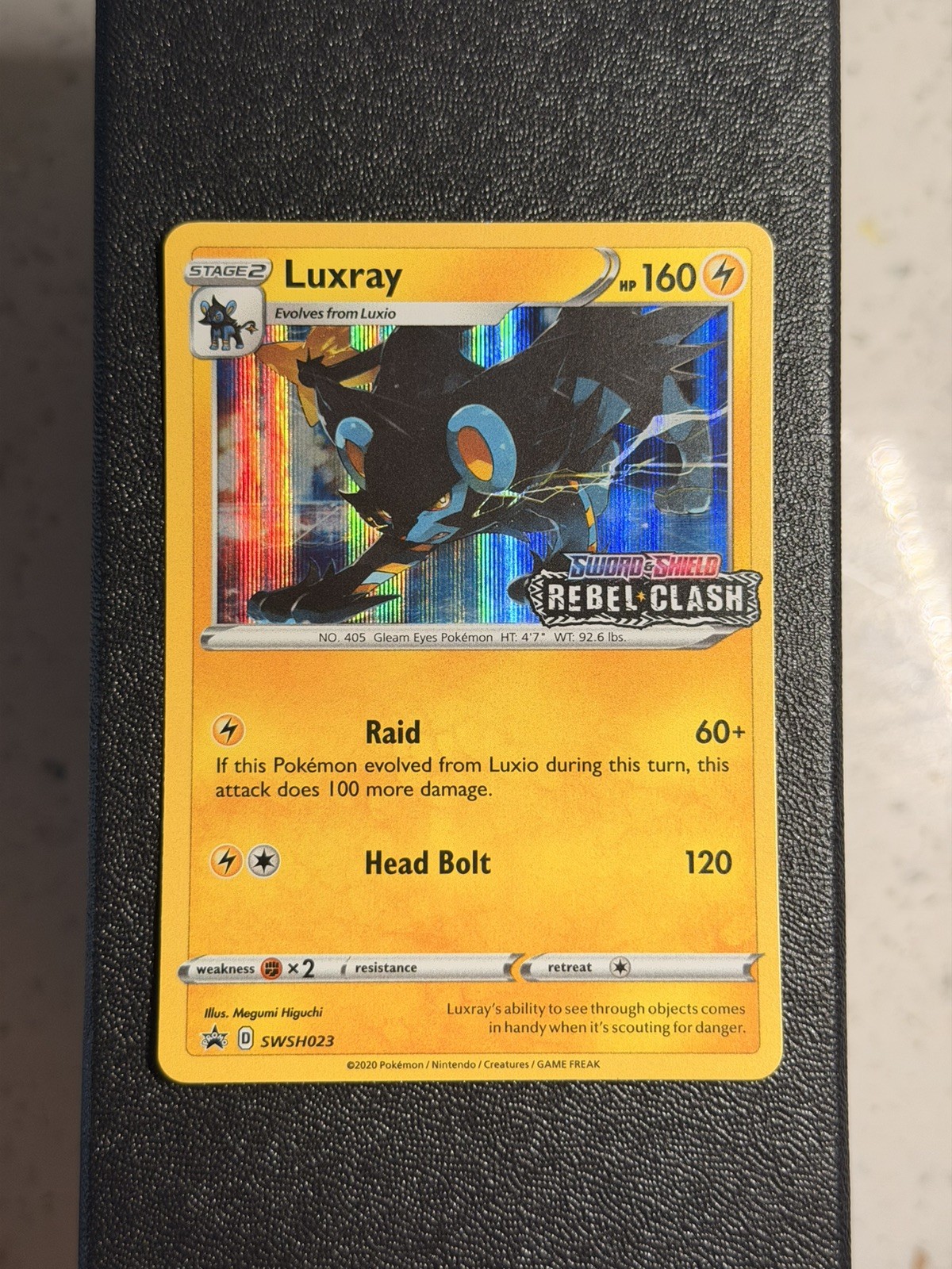 Luxray SWSH023 Rebel Clash Prerelease Promo – Holo Rare Pokémon Card nm
