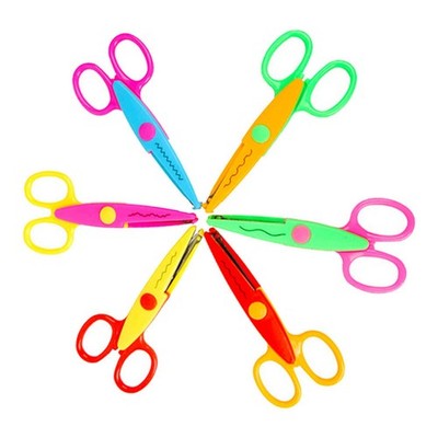 6 Stück sichere Papierkantenschere aus Kunststoff, Bastelschere, Bastelschere