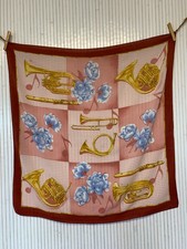 Foulard carré de soie 90cm Vintage instruments de musique Cadeau Femme FO826
