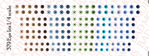 1/4 Custom Waterslide Decals Eye Iris / Pupils for Detailing 1/4 Action Figures