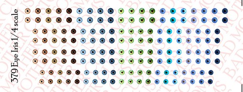 1/4 Custom Waterslide Decals Eye Iris / Pupils for Detailing 1/4 Action Figures - Picture 1 of 6