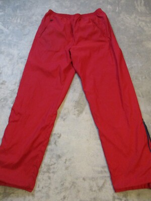 Pro Quip Gore-Tex Track Pants Men Large Red Warm Up Zip Ankle Lined Pocket Nylon