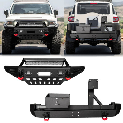 パーツ FJ Vijay For 2007-2014 FJ Cruiser Front or Rear Bumper w/D-Rings and