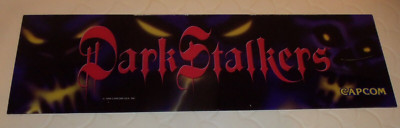 Vintage CAPCOM Original  DARK STALKERS  1994 Arcade Video Game Marquee Header