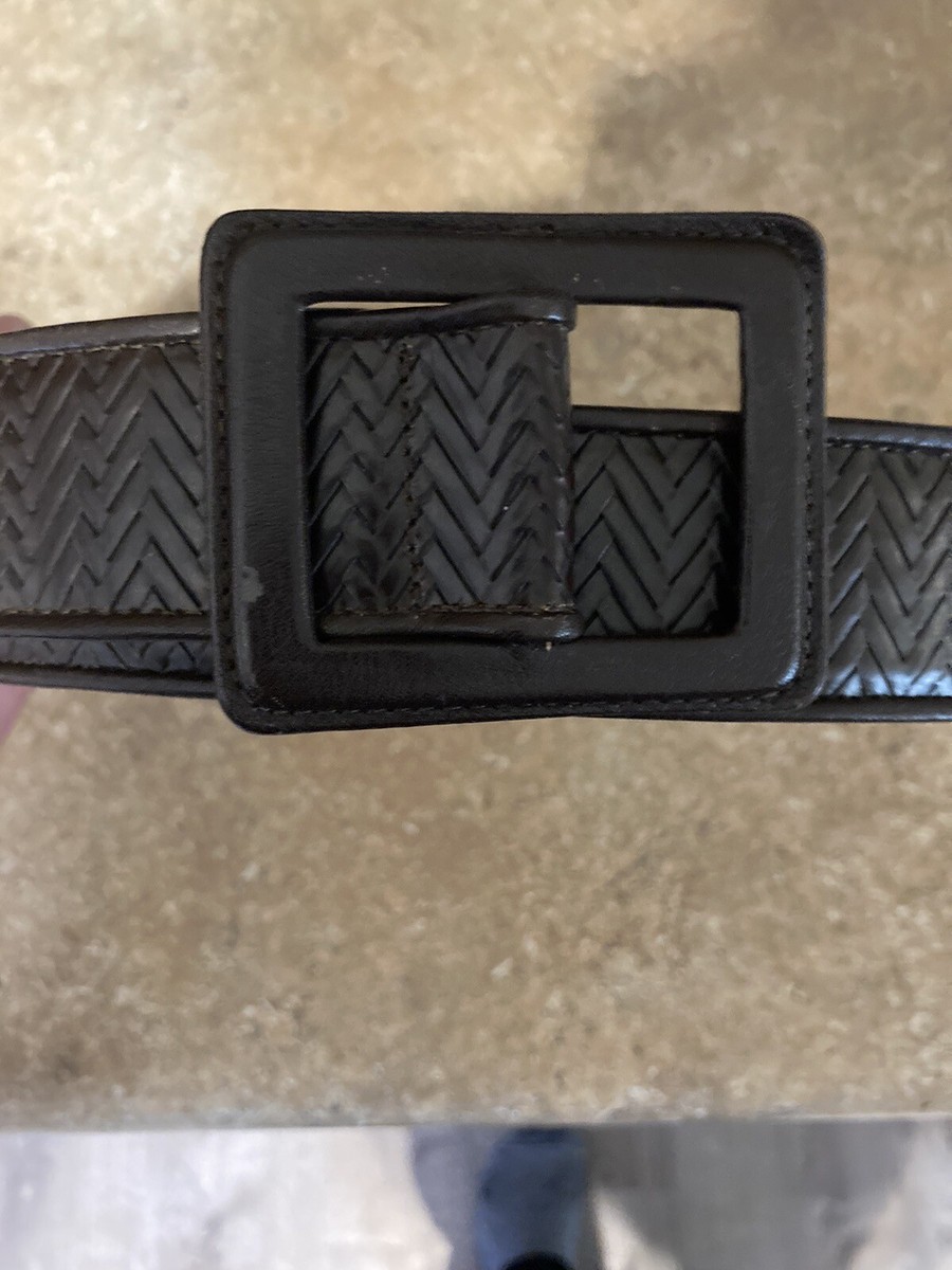 Tanner Beautiful Colorblock Genuine Leather Belt Womens Large Suede Patch ITALY‎ Petrified oak Wide Belt in Suede | TWP main image 3