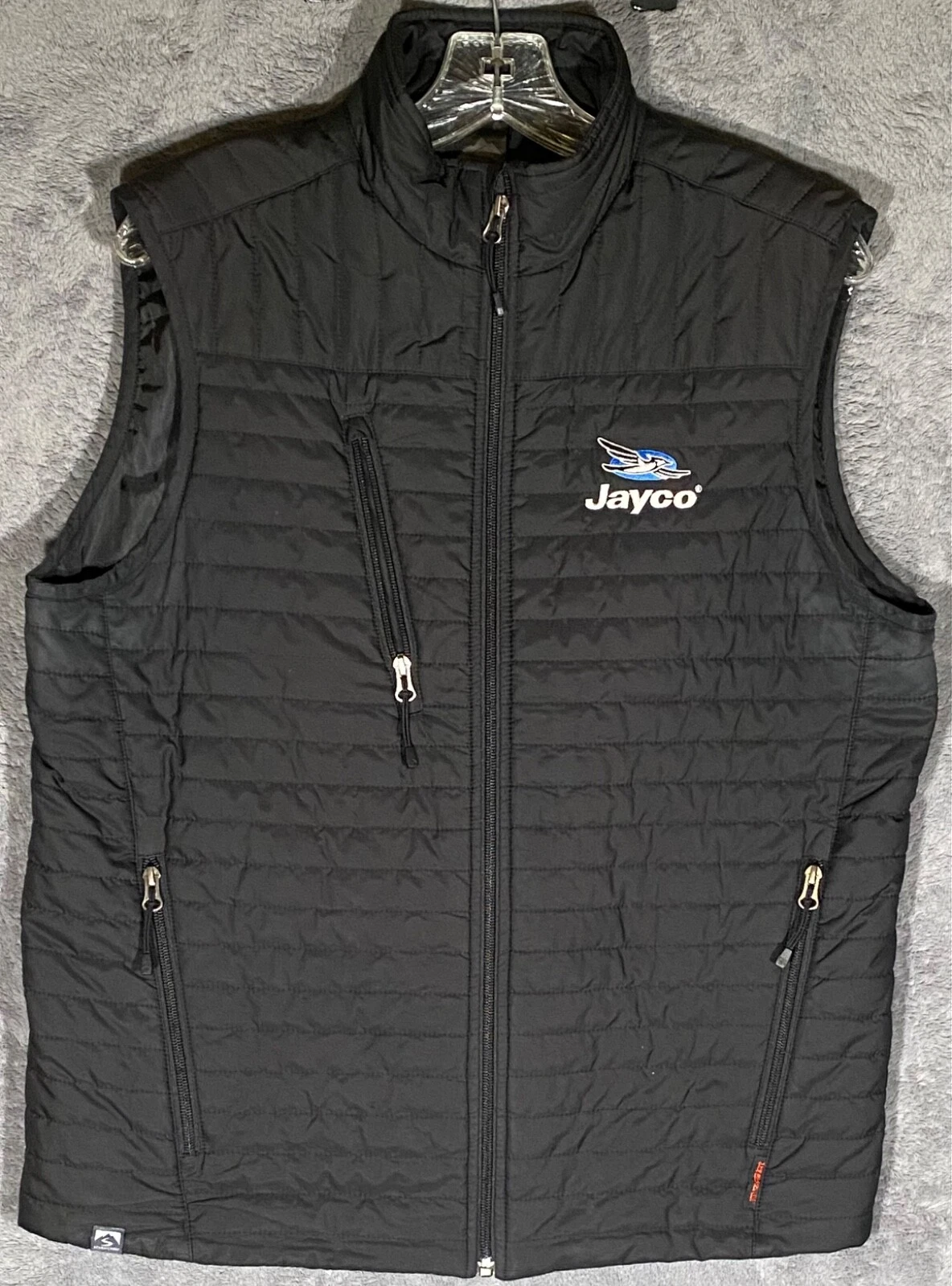 Jayco Campers Mens Medium Lightweight Puffer Vest Storm Creek Black Zip Pockets
