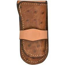 New! 3D Belt Company OSTRICH PRINT LEATHER KNIFE SHEATH Holder Fits most belts