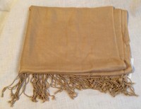 Preston & York Scarf With Tags Beige Tan Fringed Rayon Preston & York Scarf With Tags Beige Tan Fringed Rayon