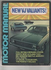 Motor Manual 1973 May Holden HQ Monaro GTS Valiant VJ P76 VW Kombi Superbug Saab