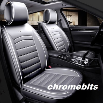 Deluxe Black PU Leather Front Seat Covers Cushion For Renault Clio Megane Captur
