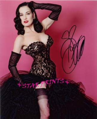 Dita Vone Teese Burlesque Black Lace Signed 8x10 Photo reprint