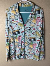 Nick Nora Travel, Artist, Camera, Painting Modal Pajamas PJs - Size M Top