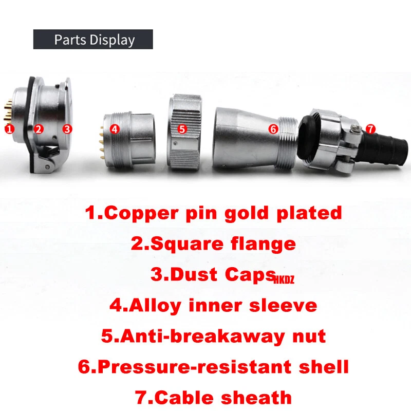 WY28 Waterproof Aviation ZG Sockets Cable Connector Adapter 2/3/4/7/8/9~26 Pins - Image 4 of 4