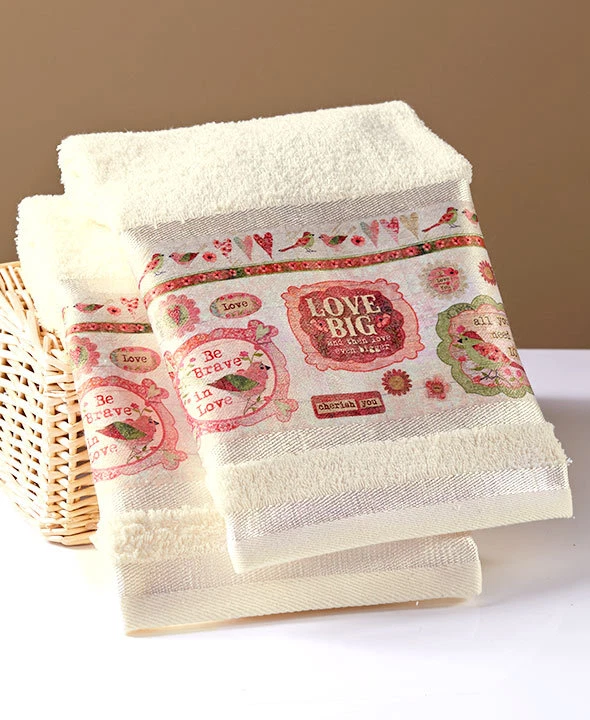 Juego de baño completo alfombra cortina de ducha vintage Spring Birds retro corazones amor rosas Foto 4 de 4