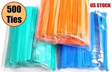 NiftyPlaza 500 Twist Ties 4 Inch Length Plastic Coated No Rip Paper Ties Cello 