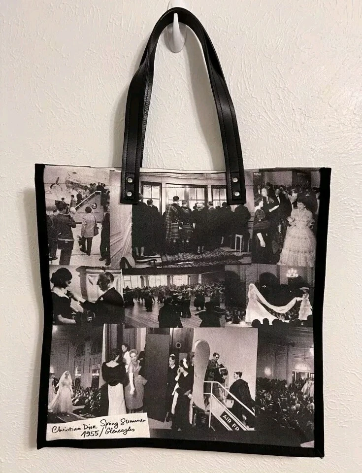 Sac fourre tout Christian Dior imprimé toile croisière 2025 Ecosse noir et blanc neuf sans étiquette