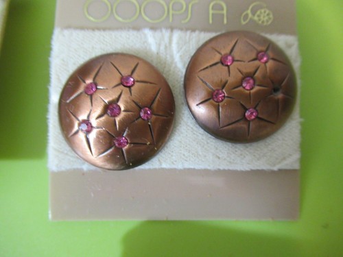 Lot of 5 Pairs of Vintage Retro OOOPS A Rhinestone Earrings NOS - Picture 5 of 12
