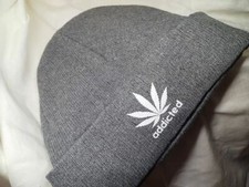 Addicted Weed Pot 420 Marijuana Beanie stocking cap winter hat unisex NEW