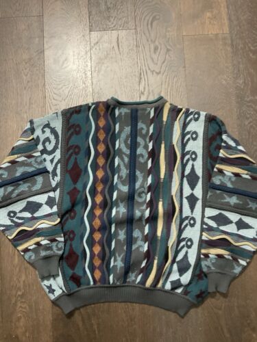 Vintage St Croix Sweater 3D Knit Biggie Coogi Style Sz XL Geometric Hip Hop 90s - Picture 12 of 13