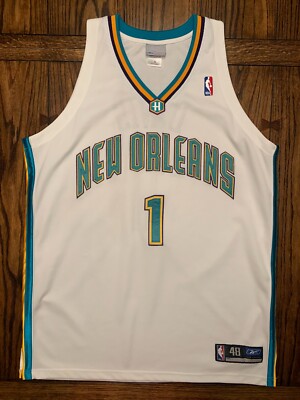 NEW ORLEANS HORNETS バロン・デイビス #1 刺繍ユニフォーム Authentic Baron Davis Men's 48 XL New Orleans Hornets Reebok NBA