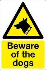 Beware of the dogs Warning Sticker on Clear Vinyl