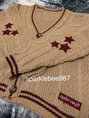 Taylor Swift Folklore Cardigan Holiday Beige Maroon Limited