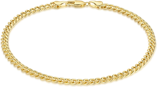 11 inches 14K Gold Ankle Bracelets Gold Bracelets for Women the Style of Hip-Pop