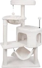 Beige Cat Tree with Cozy Condo and Large Hammock for Ultimate Comfort
