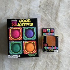 NEW Nee Doh Squish Toy Fidget Lot Of 2 NeeDoh Orange Gumdrop Cool Kittens