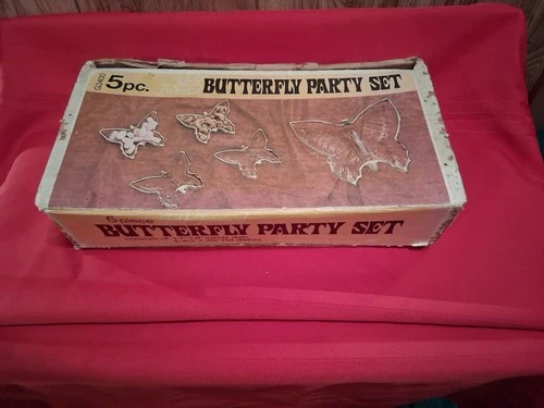 Vintage 1950/60 Jeanette Butterfly Candy/Snack Dish Set With Gold Trim 4 Piece