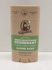 Dr. Squatch Alpine Sage Deodorant 2.65 oz Tan/Green - Aluminum-Free
