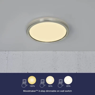 Nordlux LED Wandlampe Deckenleuchte Oja Nickel Ø30cm 14,5W 3000K/4000K Dimmbar - Bild 1 von 4