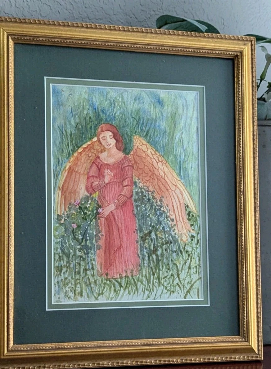 天使の水彩画 抽象的な天使のアートプリント：宗教的な水彩画 - Etsy 日本