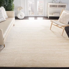 Adirondack Collection Area Rug - 6' Square, Champagne & Cream, Modern Ombre D...