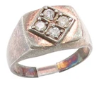 925 Sterling Silver Vintage Ring Classic Topaz Statement Band  Sz 12  RG36055