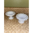 2 Vintage Westmoreland old colonial milk glass 5.25 open Lace Edge Dessert bowls
