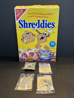 1992 Set of 4 Promo Ships STAR TREK 1 Box 800g Nabisco Shreddies Cereal