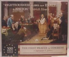 THE FIRST PRAYER IN CONGRESS 500 PIECE JIGSAW PUZZLE 18" X 24" MIMSB