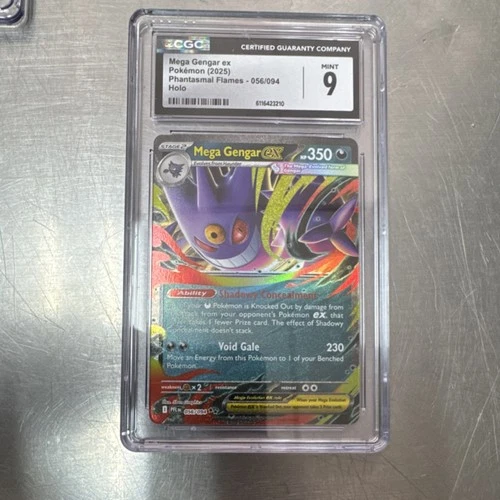 Pokémon Mega Gengar ex 056/094 Me02 Phantasmal Flames Holo CGC 9