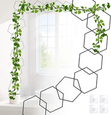 20Pcs Chain Trellis for Climbing Plants Indoor, Metal Hexagonal Wall Plant Suppo