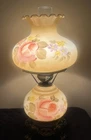 Gone With The Wind Parlor Hurricane Lamp 3 Way~Hand Painted Excellent Condition