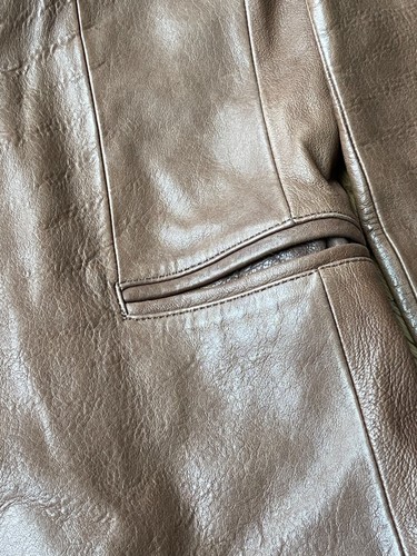 Giacca blazer donna Berman's "The Leather Experts" vintage marrone taglia 14 - Foto 3 di 6