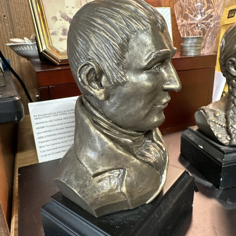 Bronze Bust Sculpture on Pedestal Base Lewis Of Lewis And Clark Toni Wirts - Image 2 of 4