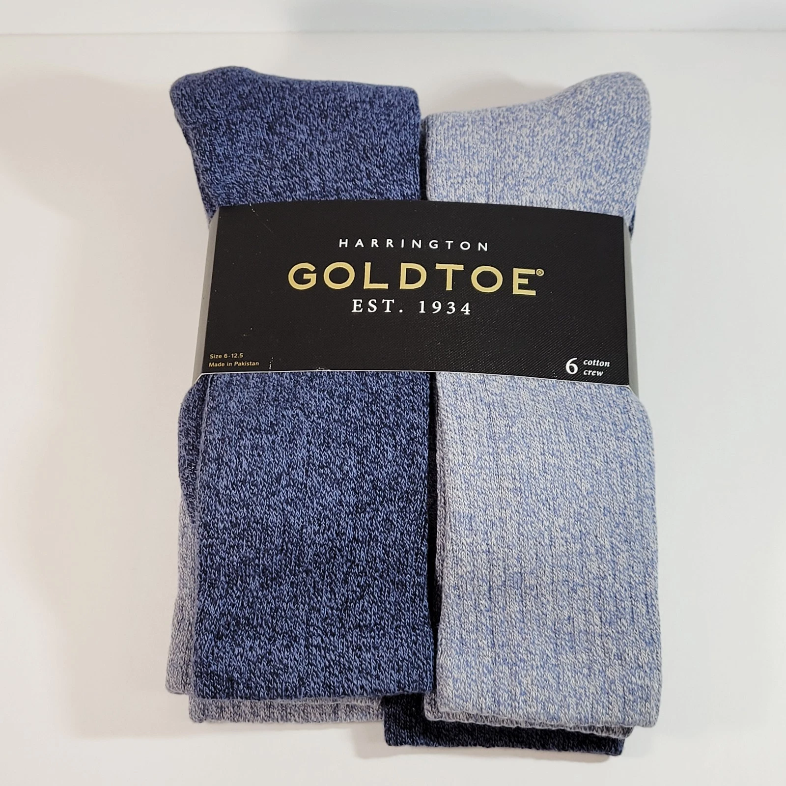 GOLDTOE Men's Harrington Crew Socks (6 Pairs) Cotton Crew Size 6-12.5 3400S