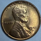 1941 S Uncirculated Lincoln Wheat Cent Exact Coin Imaged #LWC1999