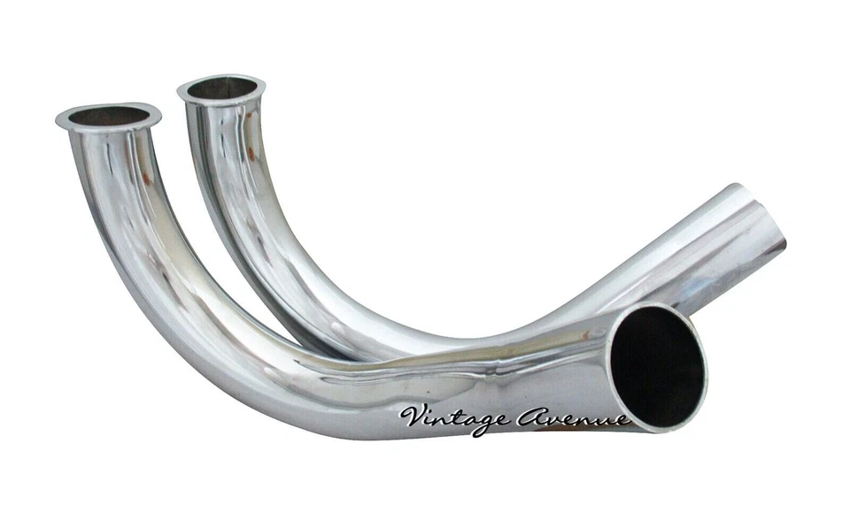 TUBO DE CABEZAL SILENCIADOR ESCAPE YAMAHA YDS2 DS2 YDS3 DS3 YM1 [EY7/EY8] *ACERO CROMADO Foto 3 de 4